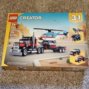 Lego Creator 3 In 1 Flatbed Truck With Helicopter #31146